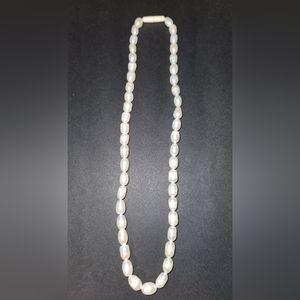 White faux pearl necklace
